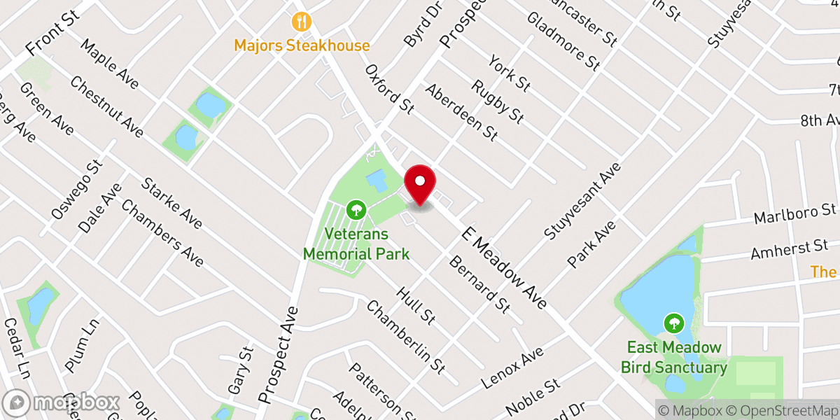 Map showing location of East Meadow United Methodist Church