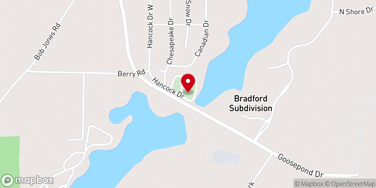 Map showing location of Goosepond Cumberland Presbyterian Church