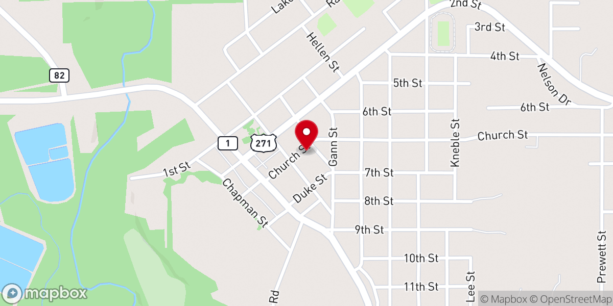 Map showing location of Choctaw Nation Children & Family Services