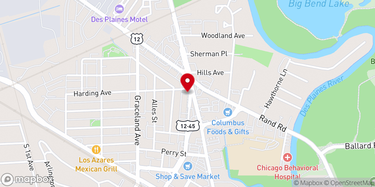 Map showing location of Romanian Baptist Church of Metropolitan Chicago
