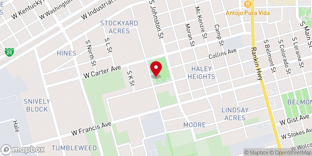 Map showing location of Faith Church Midland