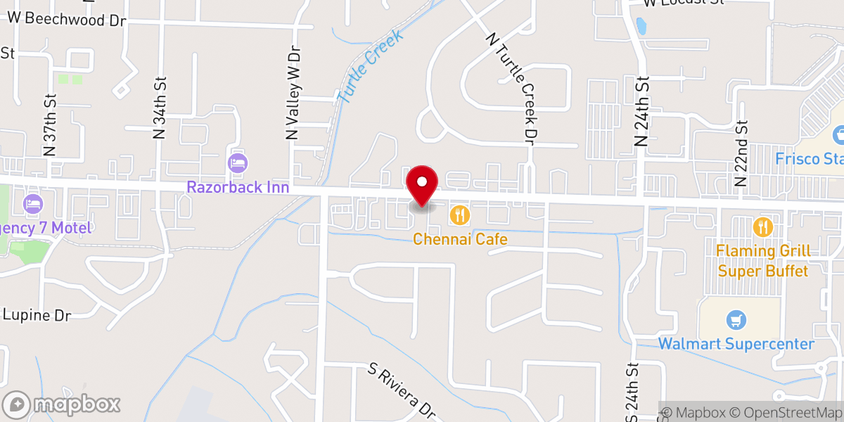 Map showing location of Chapel of Praise (RCCG), Northwest Arkansas