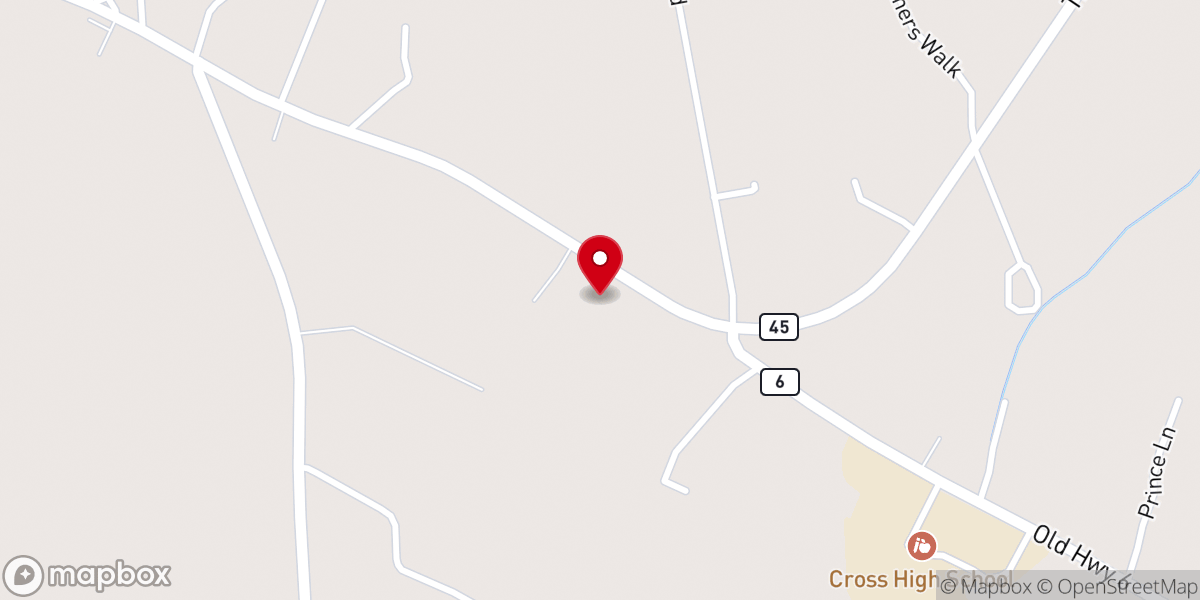 Map showing location of Antioch Holiness Church
