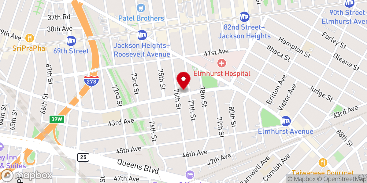 Map showing location of Bethel Church of God, NY