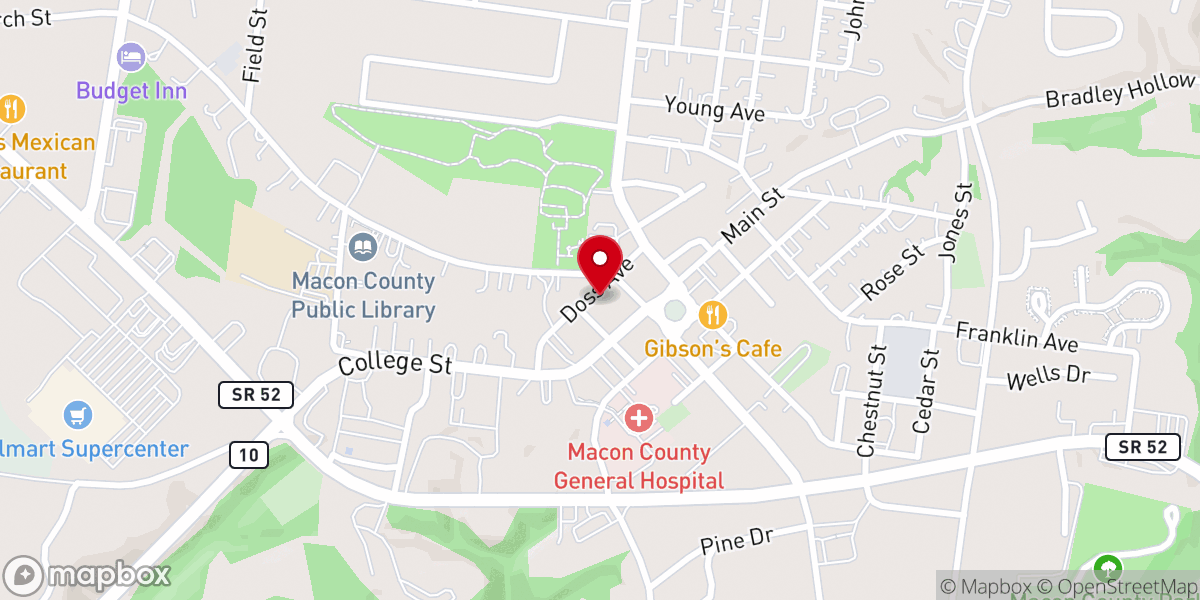 Map showing location of Bethel Family Worship Center