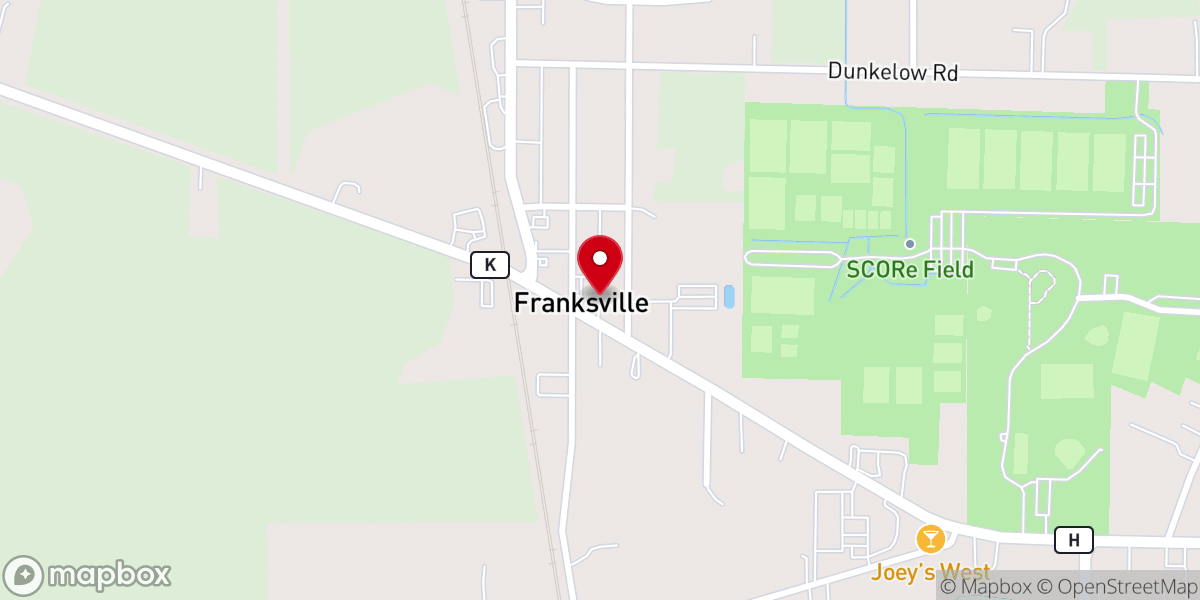 Map showing location of Franksville