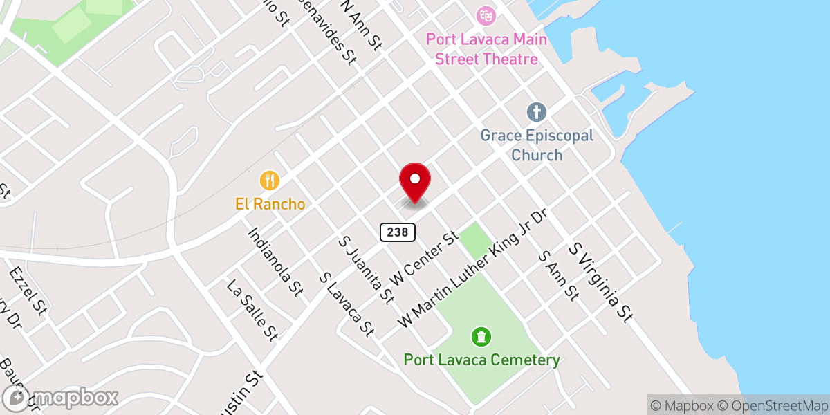 Map showing location of Our Lady of the Gulf