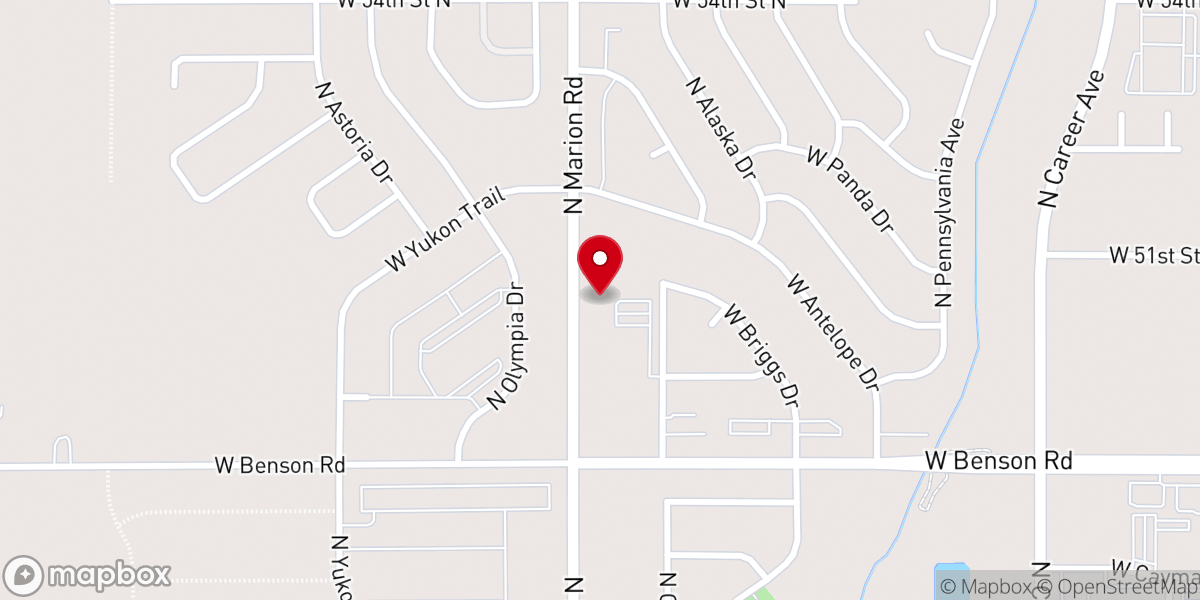 Map showing location of WestSide Lutheran Church