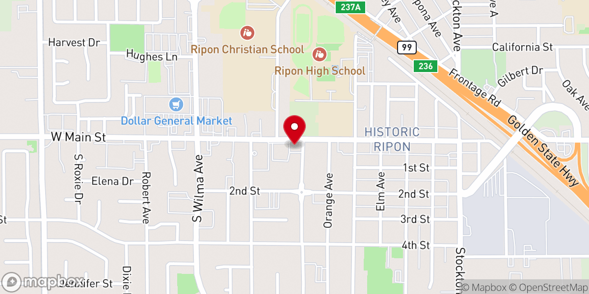 Map showing location of Deegan-Ripon Memorial Chapel