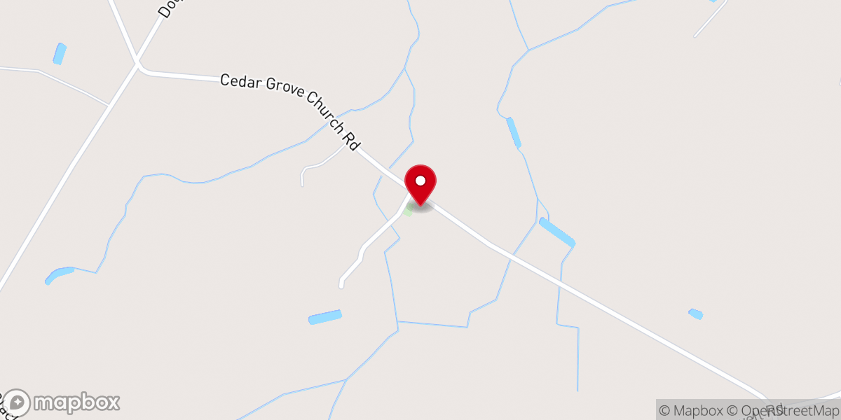 Map showing location of Cedar Grove Baptist Church