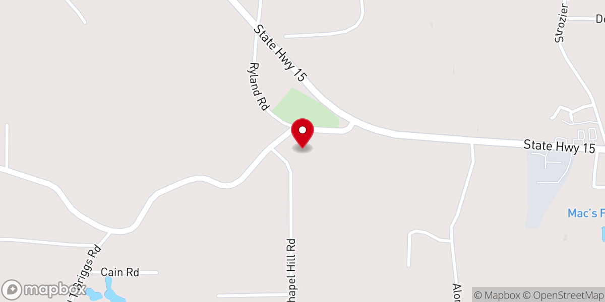Map showing location of New Chapel Hill Baptist Church
