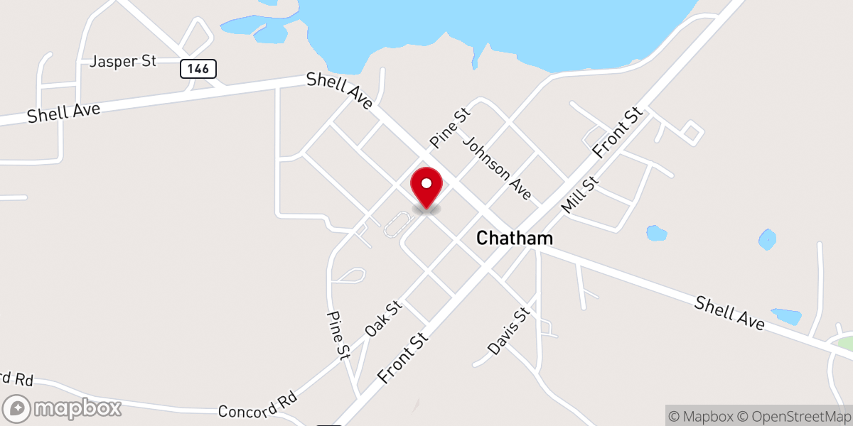 Map showing location of First Baptist Church of Chatham - Food Distribution Center