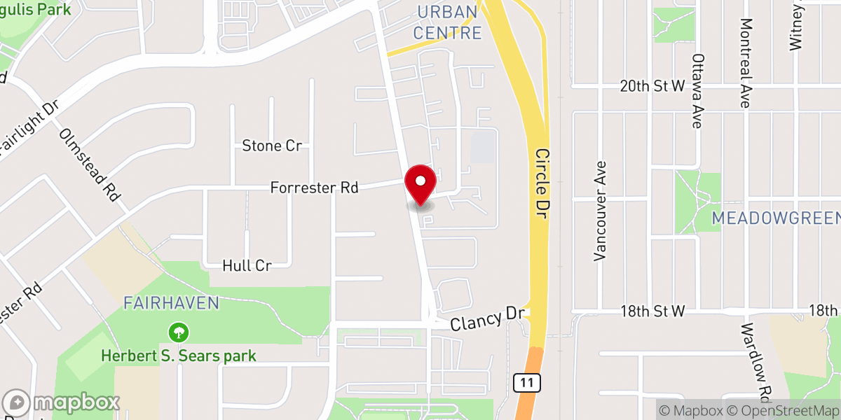 Map showing location of Fairmont Baptist Church
