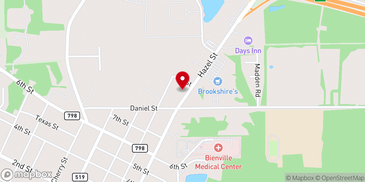 Map showing location of Trinity Baptist Church
