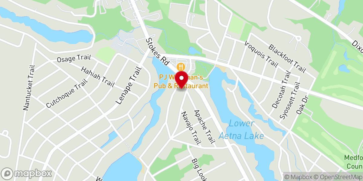 Map showing location of Protestant Community Church of Medford Lakes