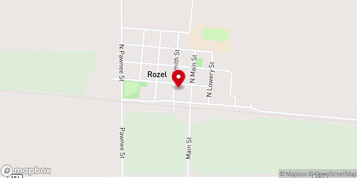 Map showing location of Rozel Christian Fellowship