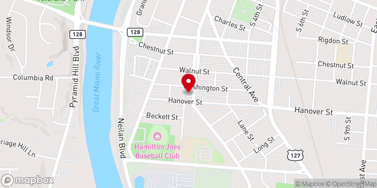 Map showing location of Saint Joseph’s Catholic Church