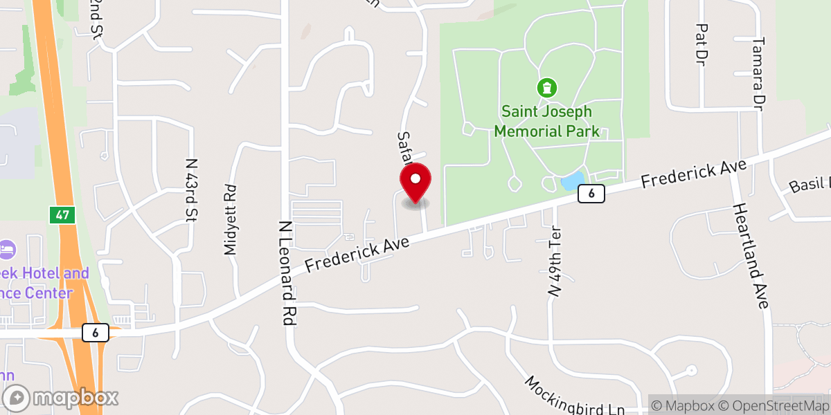Map showing location of Saint Paul Church
