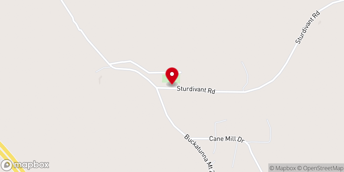 Map showing location of Mt Zion Baptist Church
