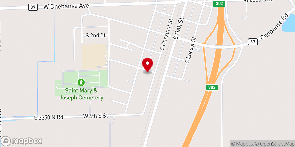 Map showing location of Saint Mary and Joseph's Church