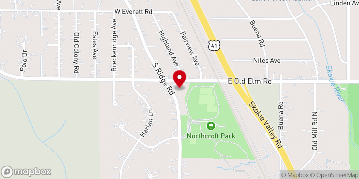 Map showing location of Lake Forest Friends Meeting