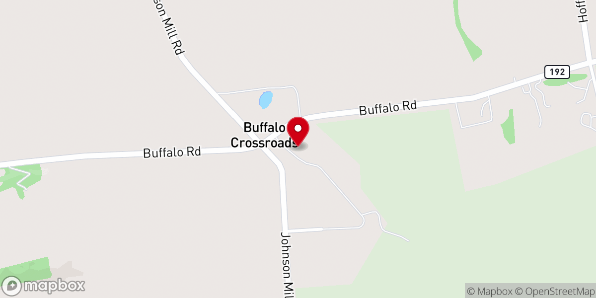 Map showing location of Old Buffalo Presbyterian Church