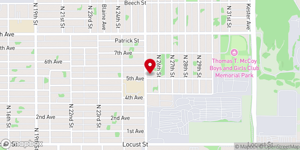 Map showing location of Terre Haute Reformed Presbyterian Church