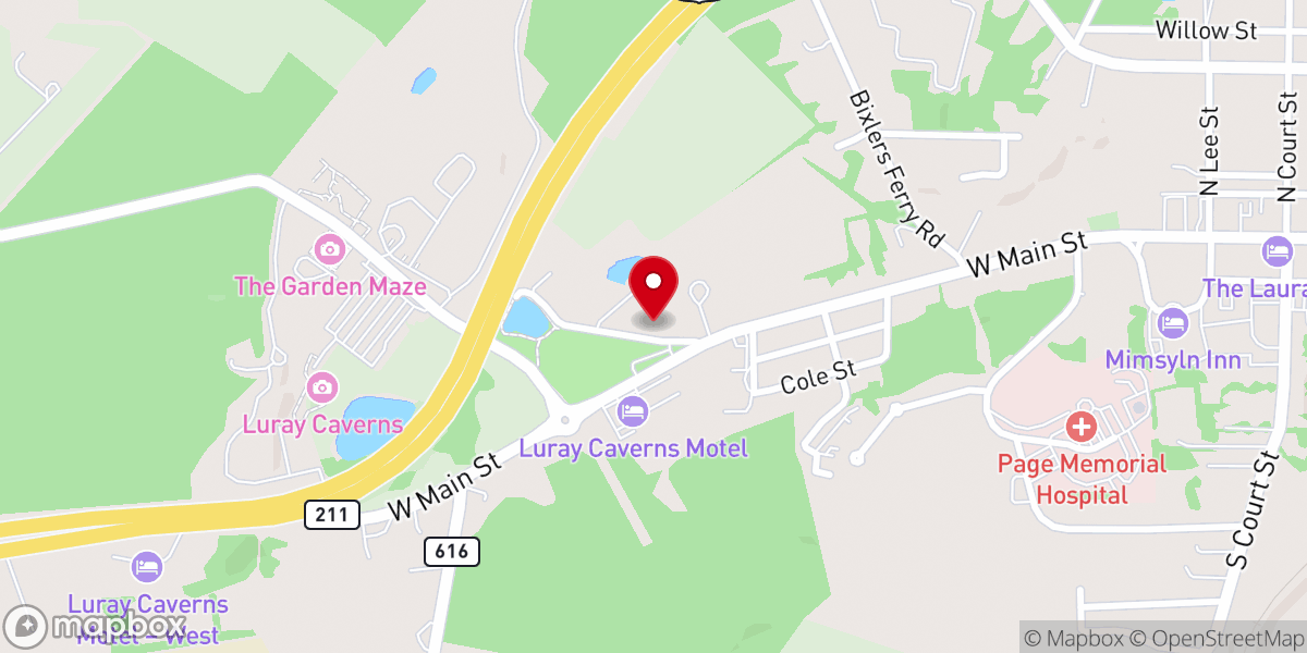 Map showing location of Bethel Baptist Church