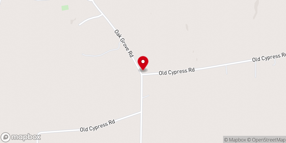 Map showing location of Oak Grove Church