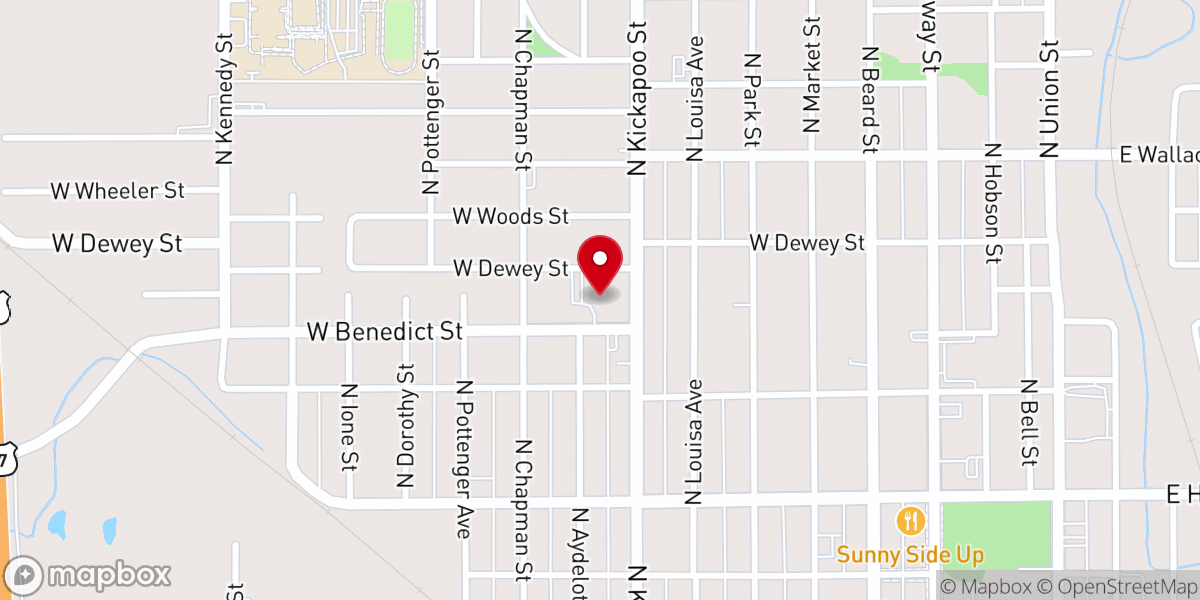 Map showing location of St Benedict Catholic Church