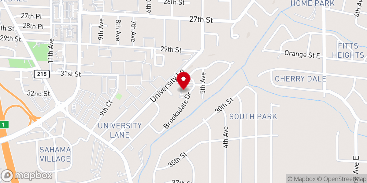 Map showing location of Cornerstone Full Gospel Baptist Church
