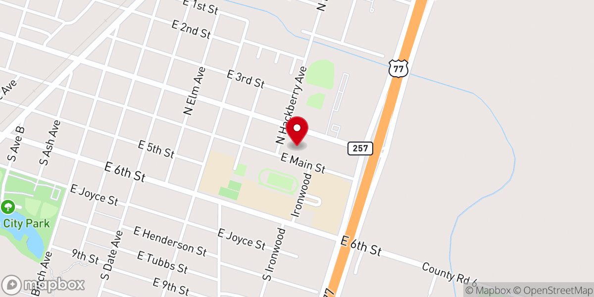 Map showing location of St Paul Lutheran Church