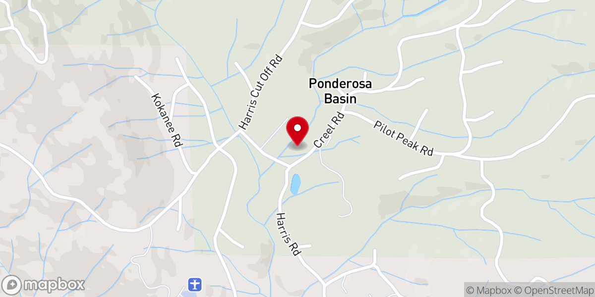 Map showing location of Ponderosa Basin Chapel