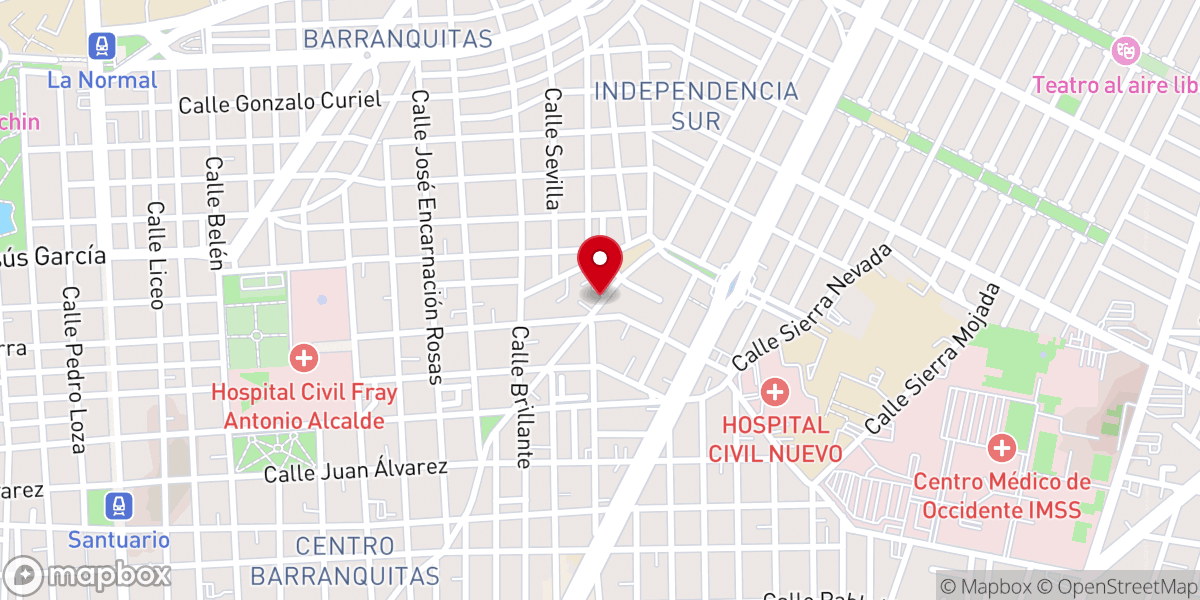 Map showing location of Iglesia cristiana casa de los milagros