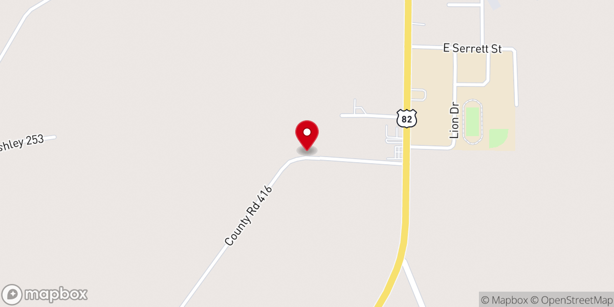 Map showing location of Life Church of Sallisaw Inc