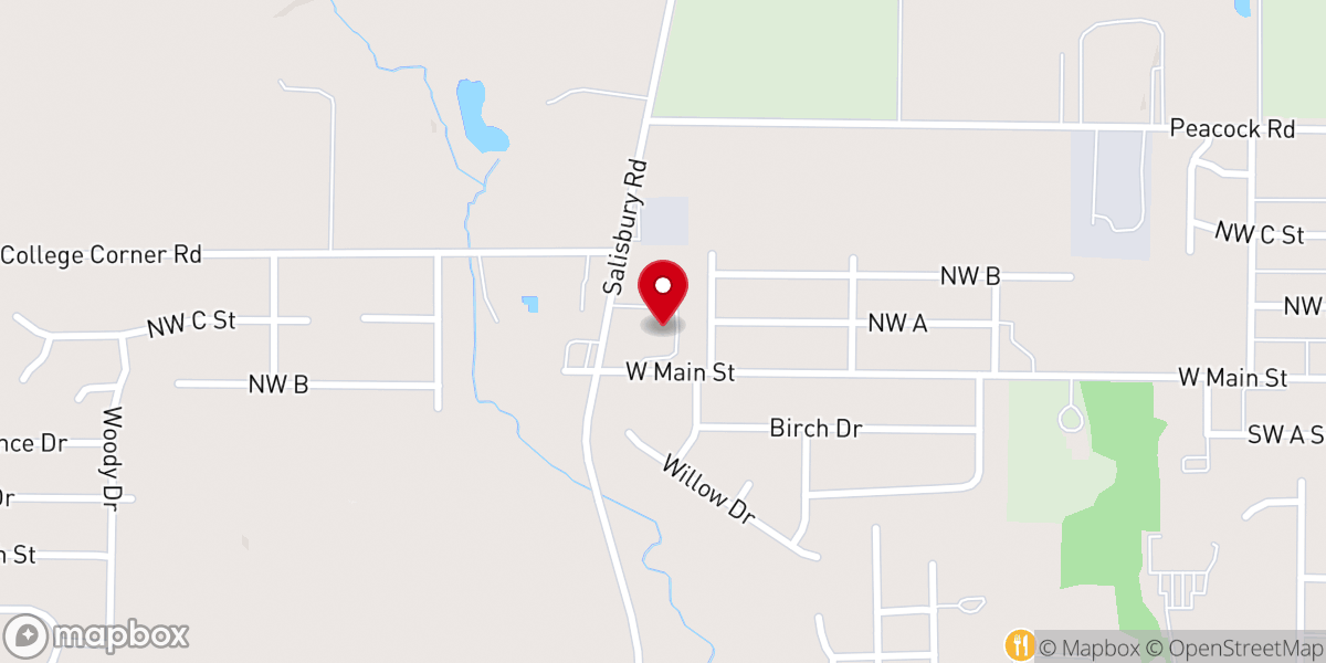 Map showing location of Richmond Baptist Church