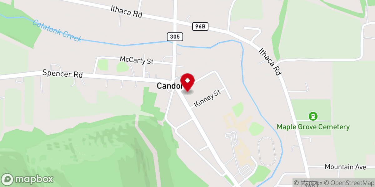 Map showing location of Christ Reformed Church, Candor NY
