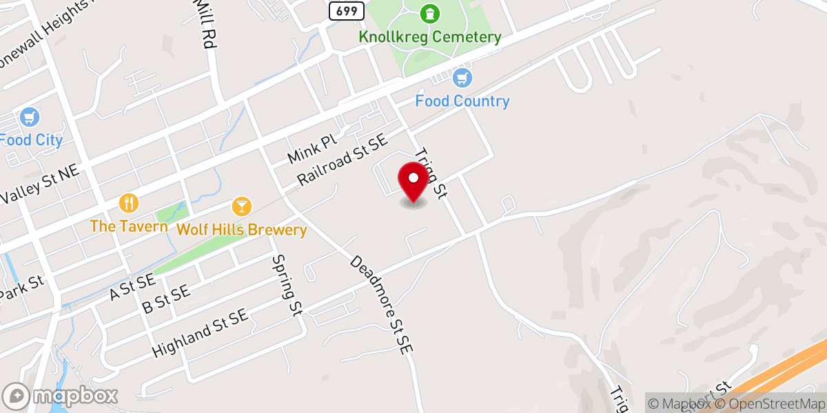 Map showing location of Trigg Street Church