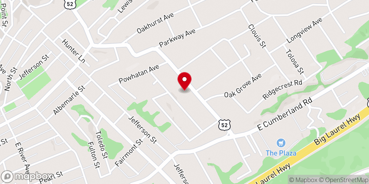 Map showing location of Bland Street United Methodist Church