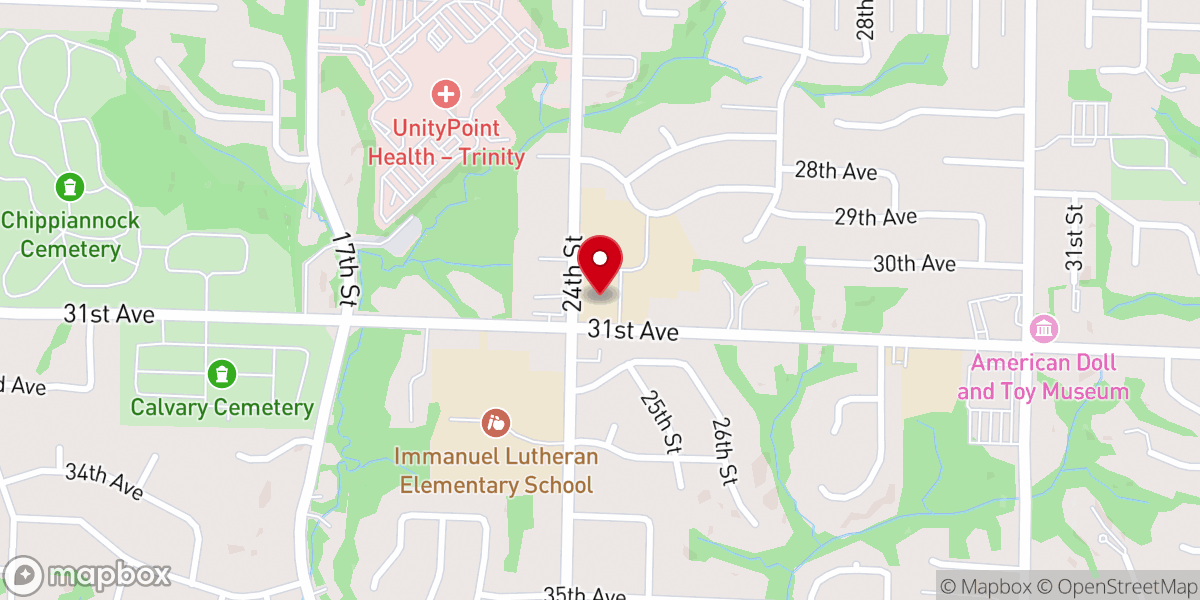 Map showing location of St Pius X Catholic Church