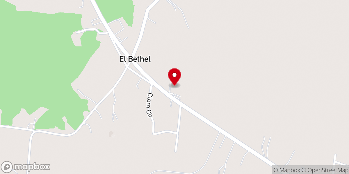 Map showing location of El Bethel Baptist Church