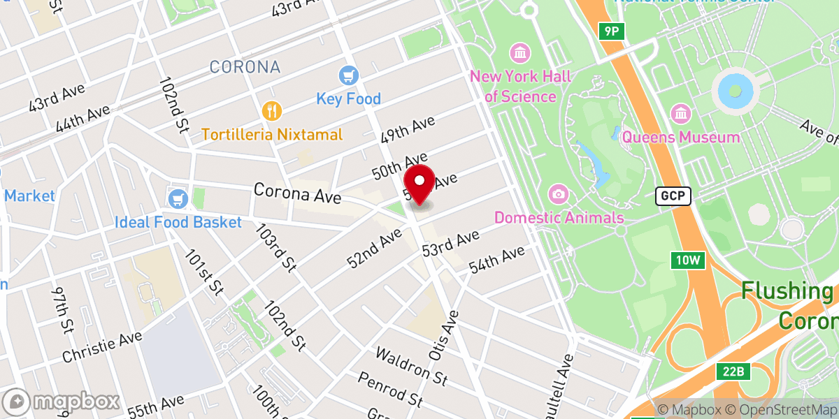 Map showing location of Queens Christian Center