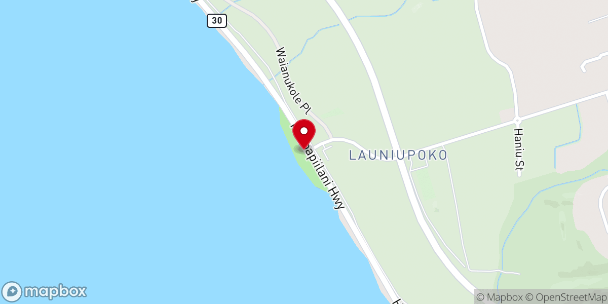 Map showing location of Launiupoko Beach Park