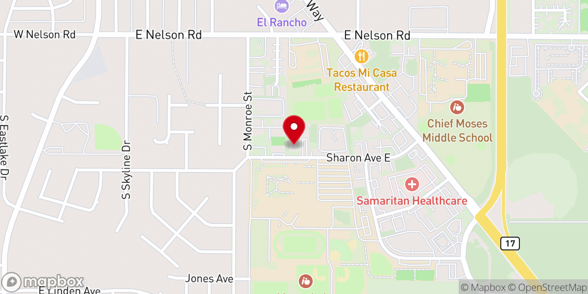 Map showing location of Moses Lake Church of Christ