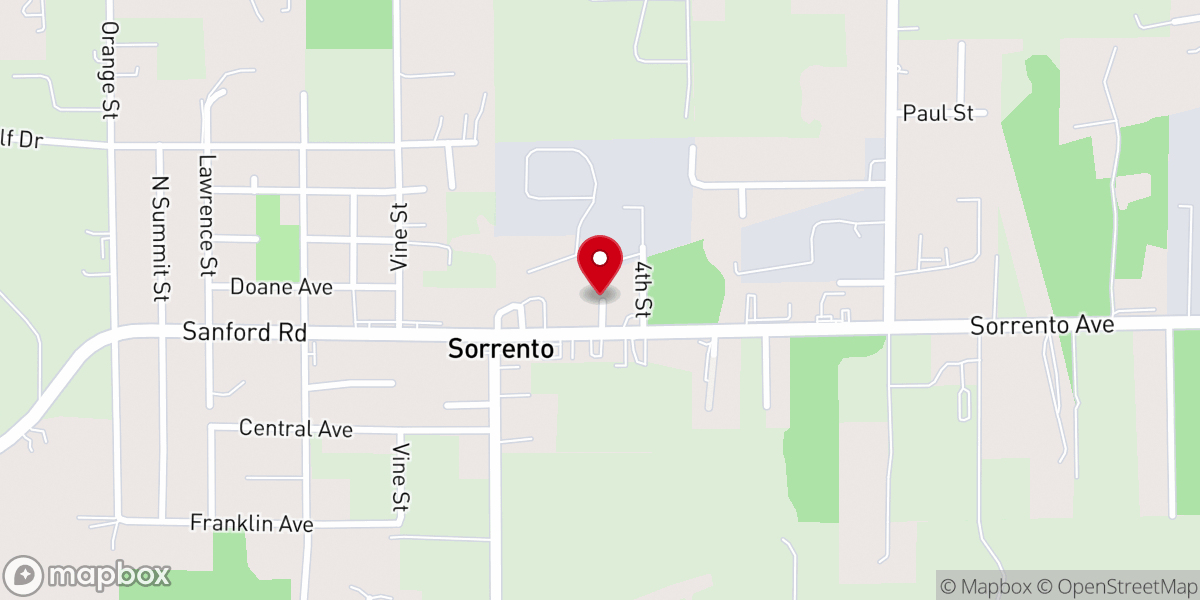 Map showing location of First Baptist Church of Sorrento