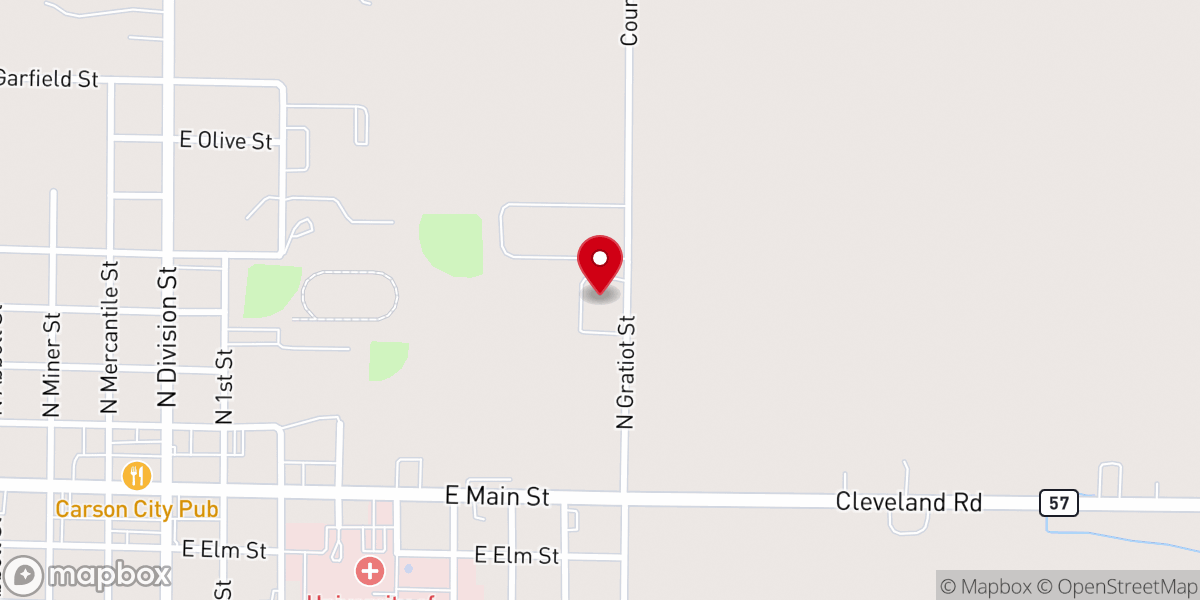 Map showing location of Mt. Calm Mennonite Church