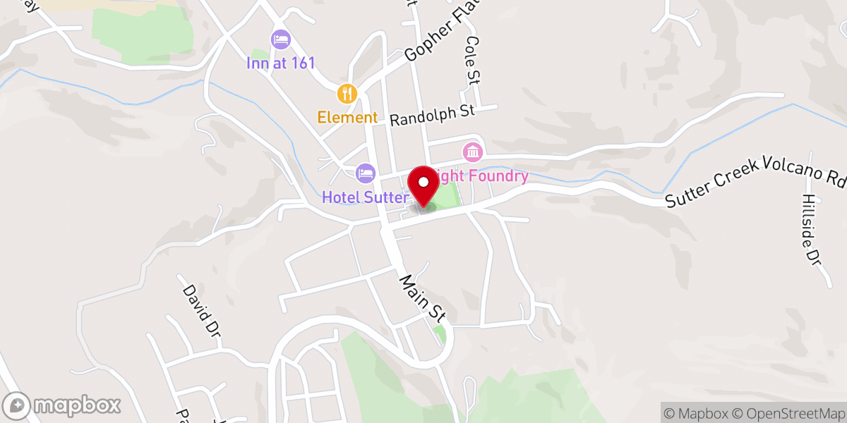 Map showing location of Sutter Creek Community Building