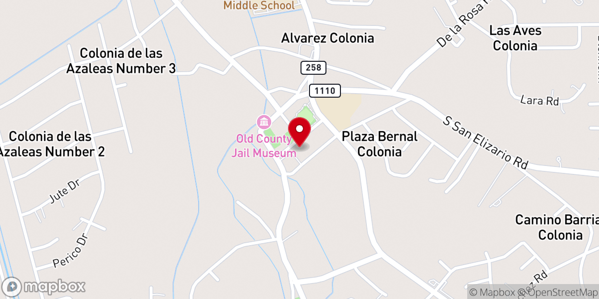 Map showing location of San Elceario Mission Catholic Church
