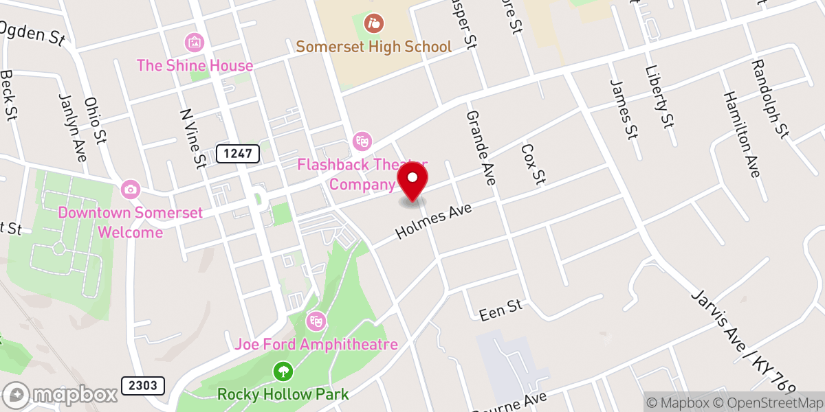 Map showing location of First Church of the Nazarene