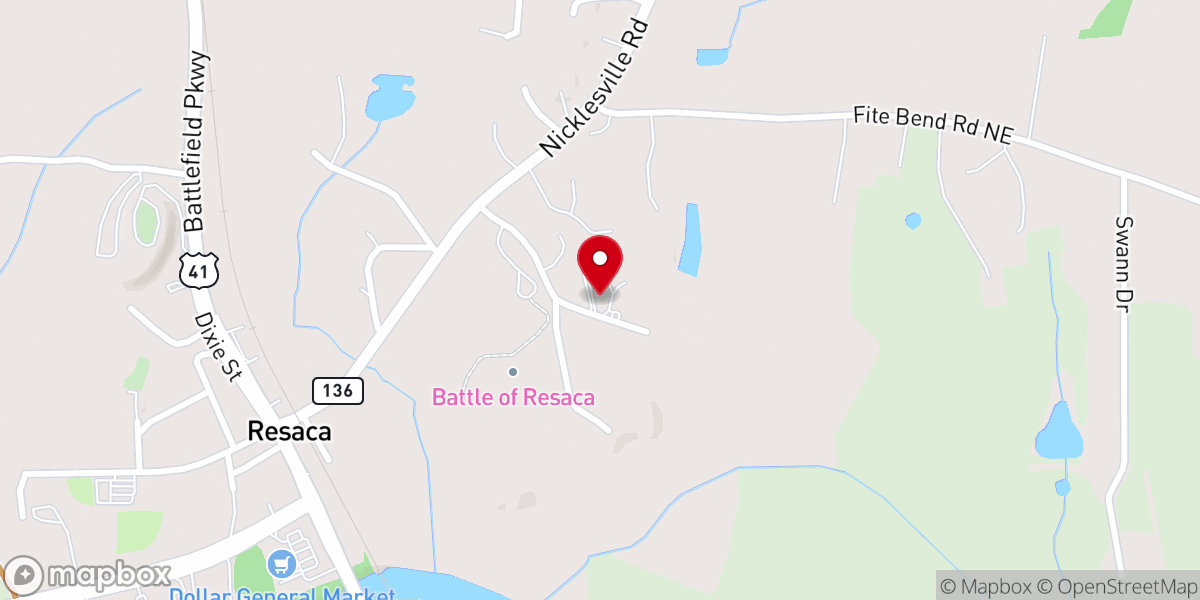 Map showing location of Faith and Deliverance Church
